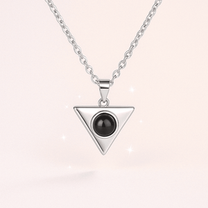 Custom Photo Projection Triangle Necklace - Hidden Forever