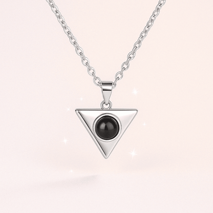 Custom Photo Projection Triangle Necklace - Hidden Forever