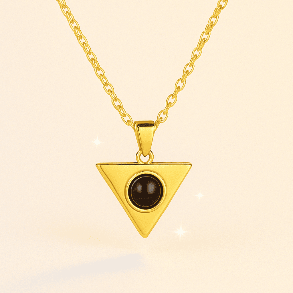 Photo Locket Necklace — Triangle Pendant Design – Hidden Forever