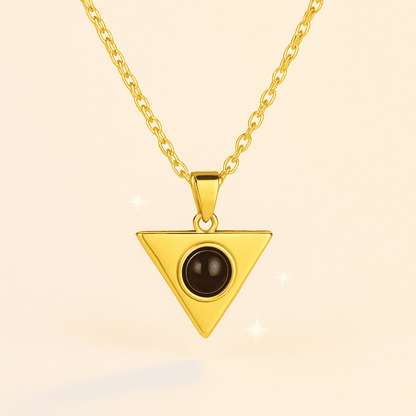 Custom Photo Projection Triangle Necklace - Hidden Forever
