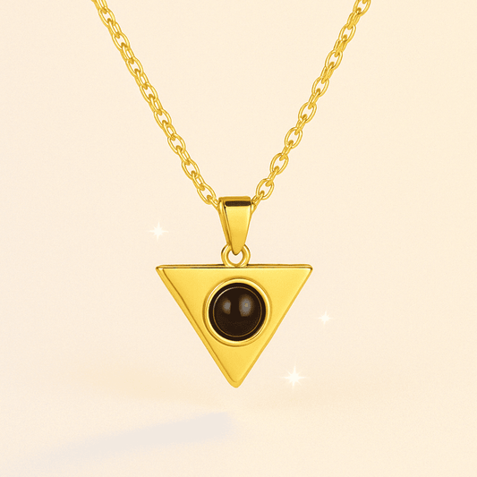 Custom Photo Projection Triangle Necklace - Hidden Forever