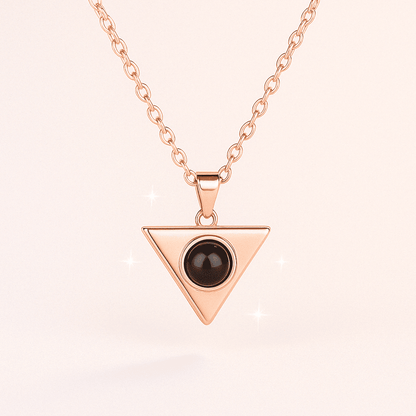Custom Photo Projection Triangle Necklace - Hidden Forever