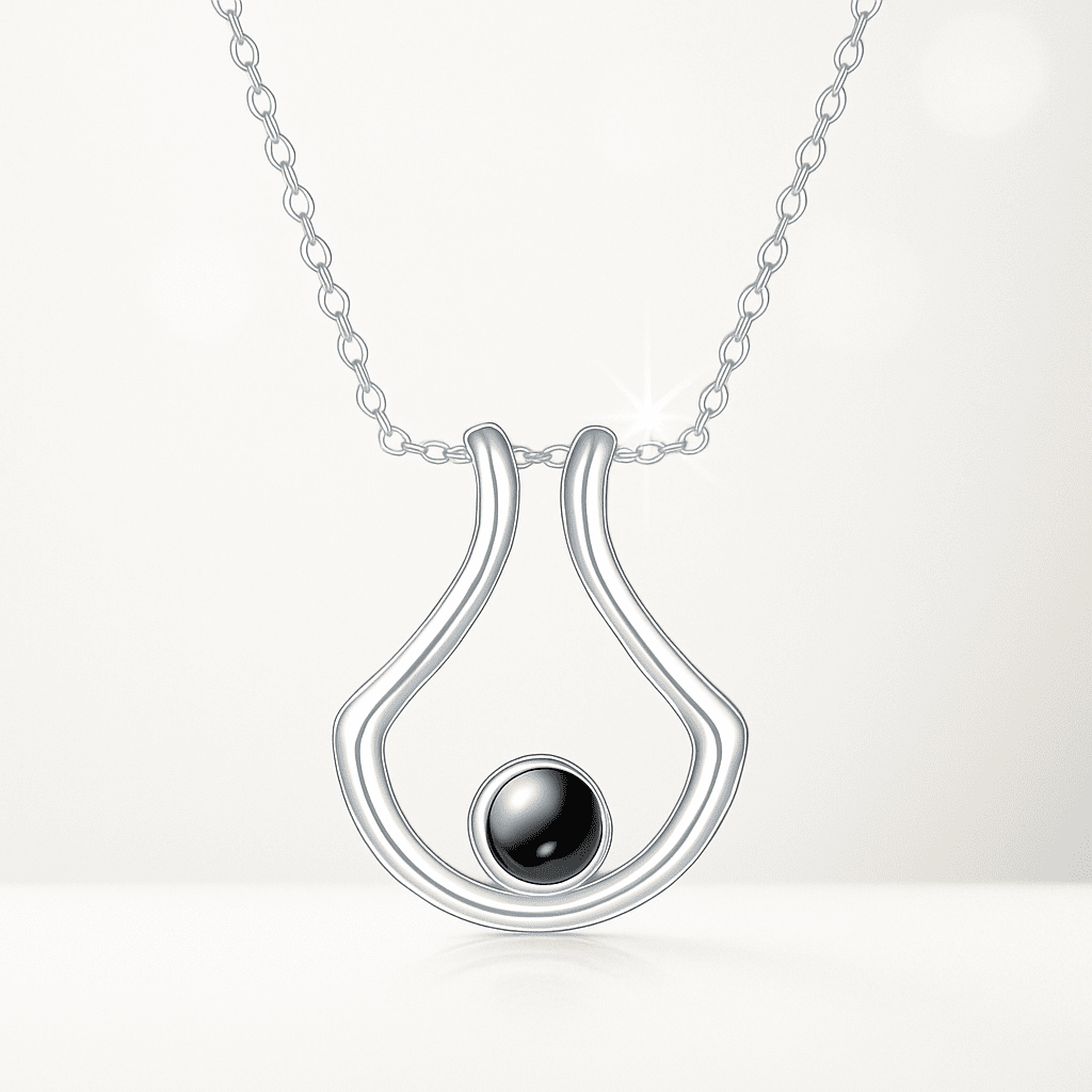 Custom Photo Projection U - Shaped Pendant Necklace - Hidden Forever