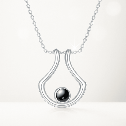 Custom Photo Projection U - Shaped Pendant Necklace - Hidden Forever