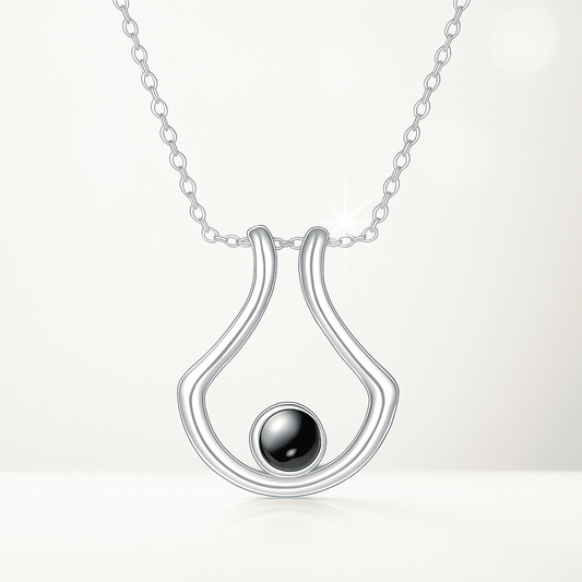 Custom Photo Projection U - Shaped Pendant Necklace - Hidden Forever