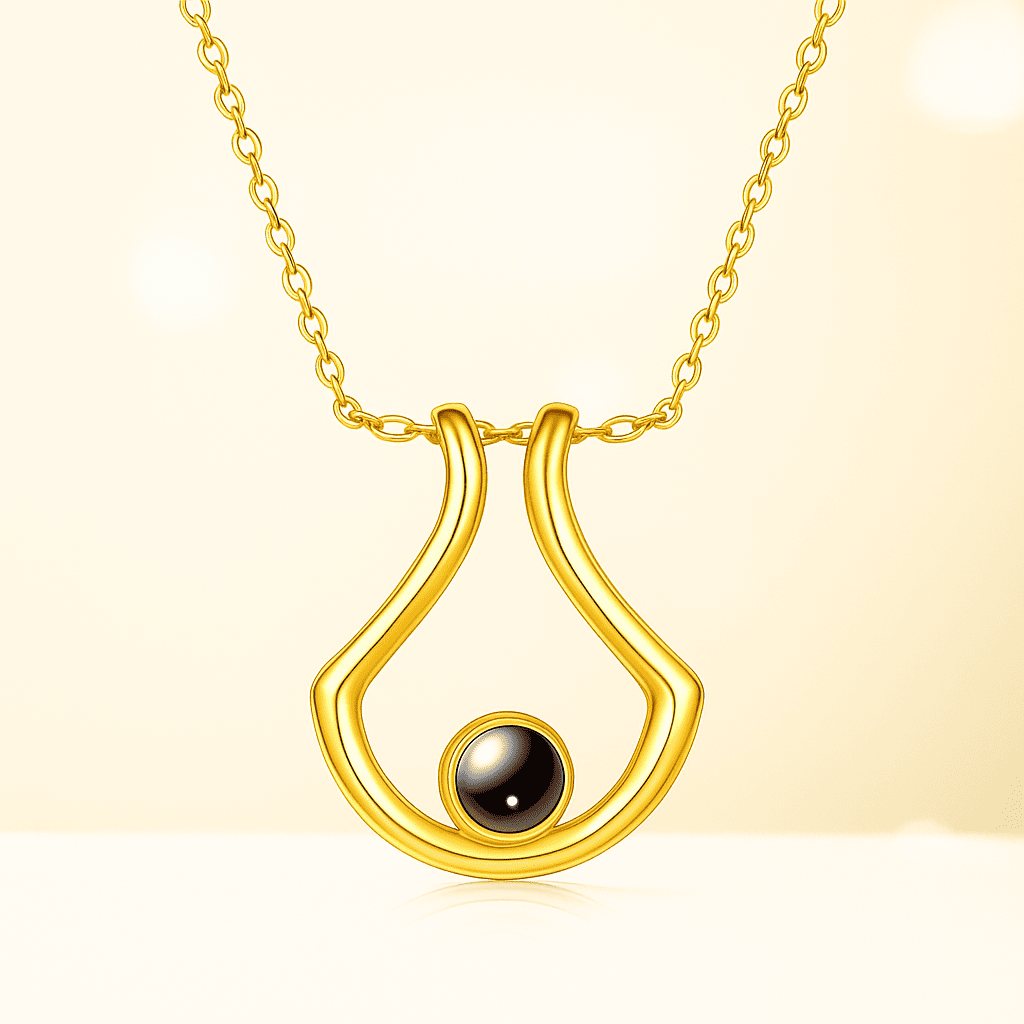 Custom Photo Projection U - Shaped Pendant Necklace - Hidden Forever