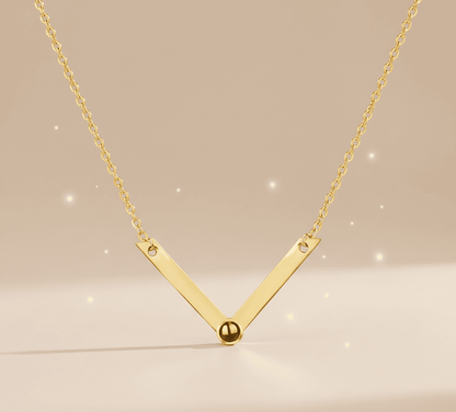 Custom Photo Projection V - Shaped Pendant Necklace - Hidden Forever