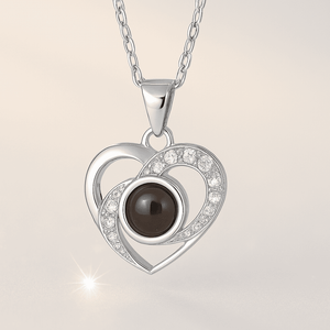 Custom Photo Projection Viking Heart Necklace - Hidden Forever