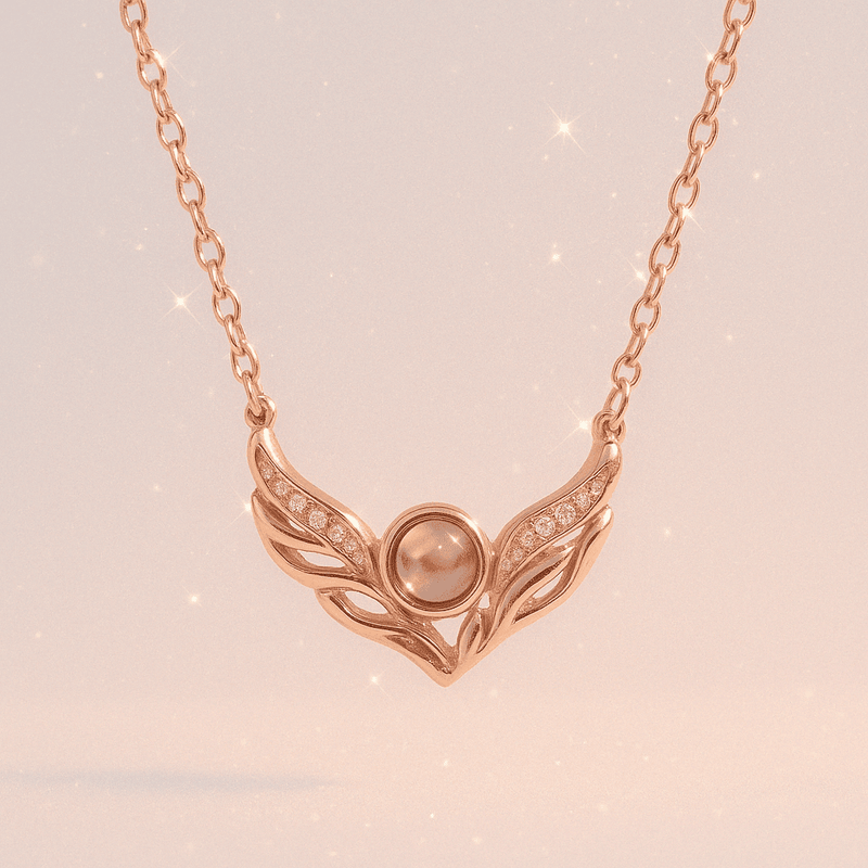 Custom Photo Projection Wings Necklace