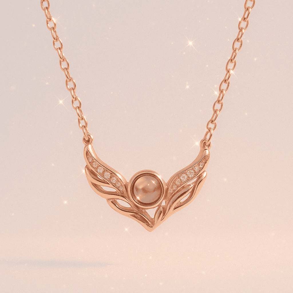 Custom Photo Projection Wings Necklace - Hidden Forever