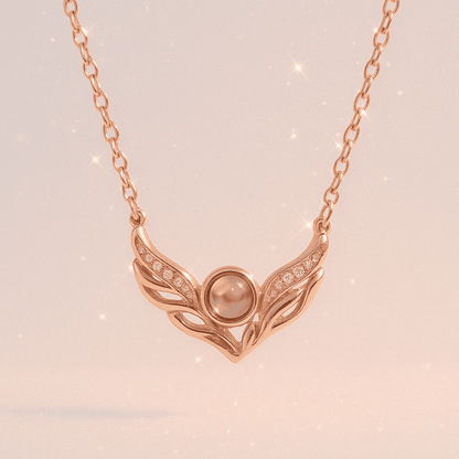 Custom Photo Projection Wings Necklace - Hidden Forever