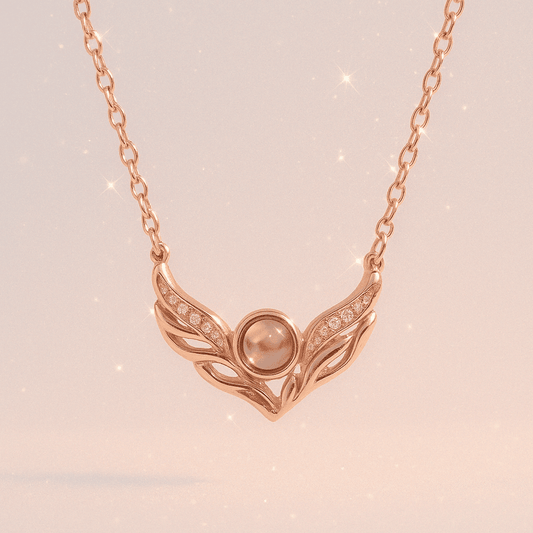 Custom Photo Projection Wings Necklace - Hidden Forever