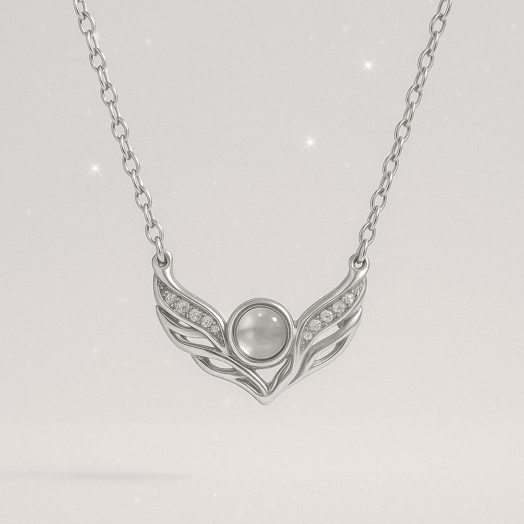 Custom Photo Projection Wings Necklace - Hidden Forever