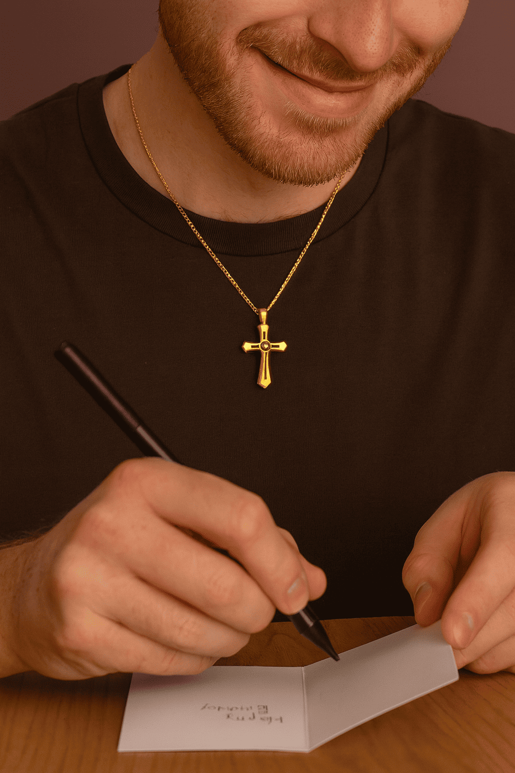 Custom Picture Necklace For Men | Photo Projection Cross - Hidden Forever