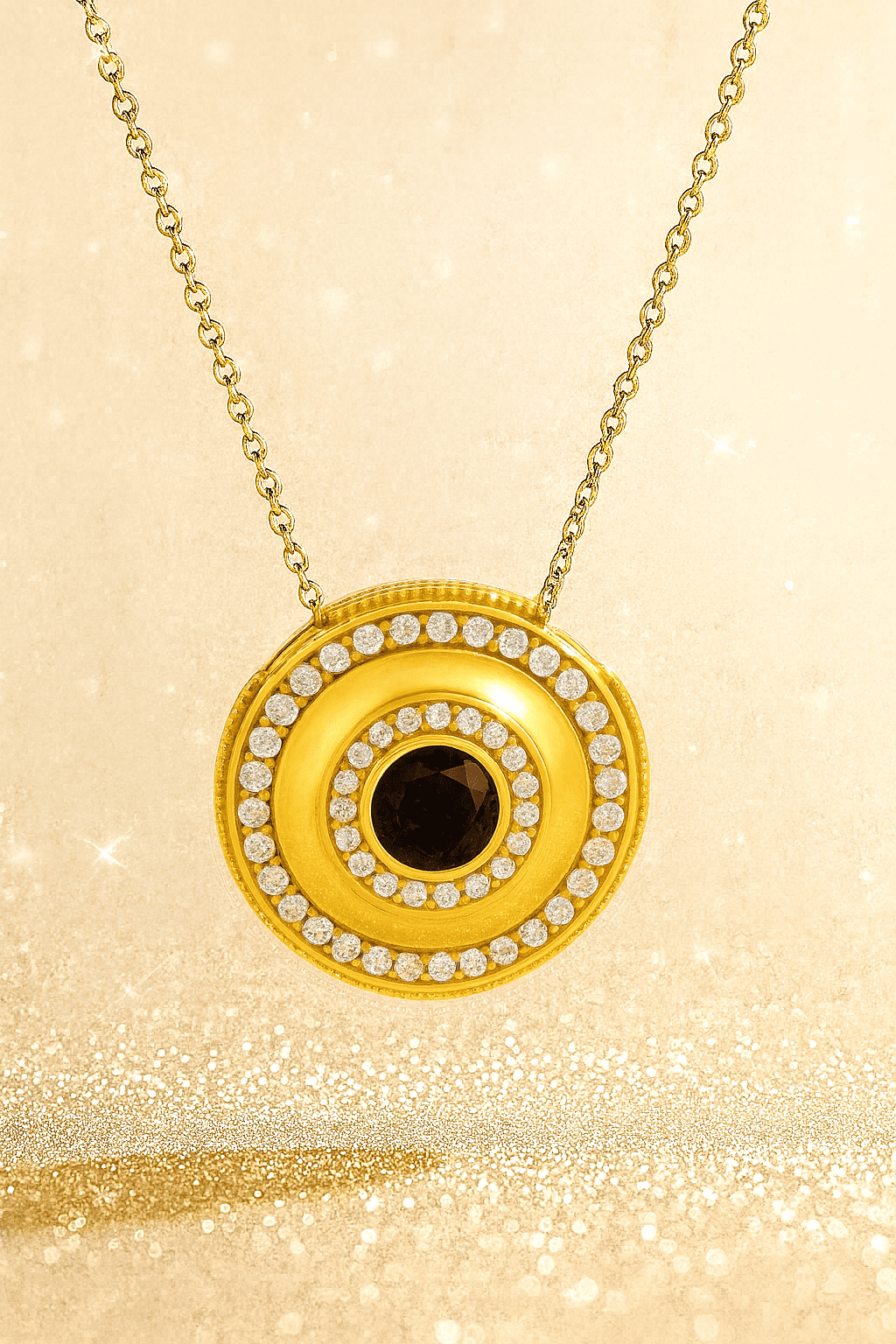 Custom Round Pendant Diamond Hidden Photo Necklace - Hidden Forever