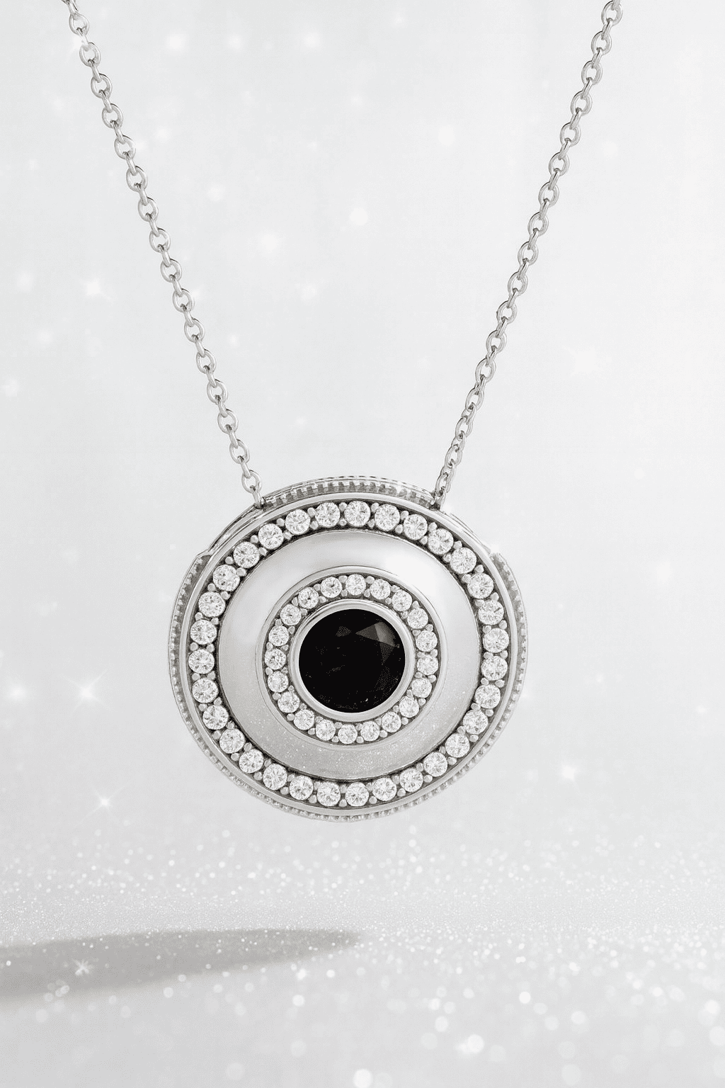 Custom Round Pendant Diamond Hidden Photo Necklace - Hidden Forever