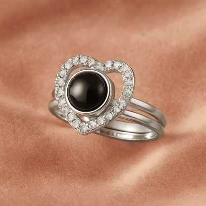 Custom Secret Heart Hidden Photo Ring - Hidden Forever