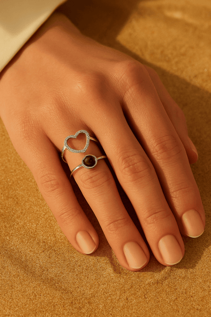 Custom Secret Heart Hidden Photo Ring - Hidden Forever