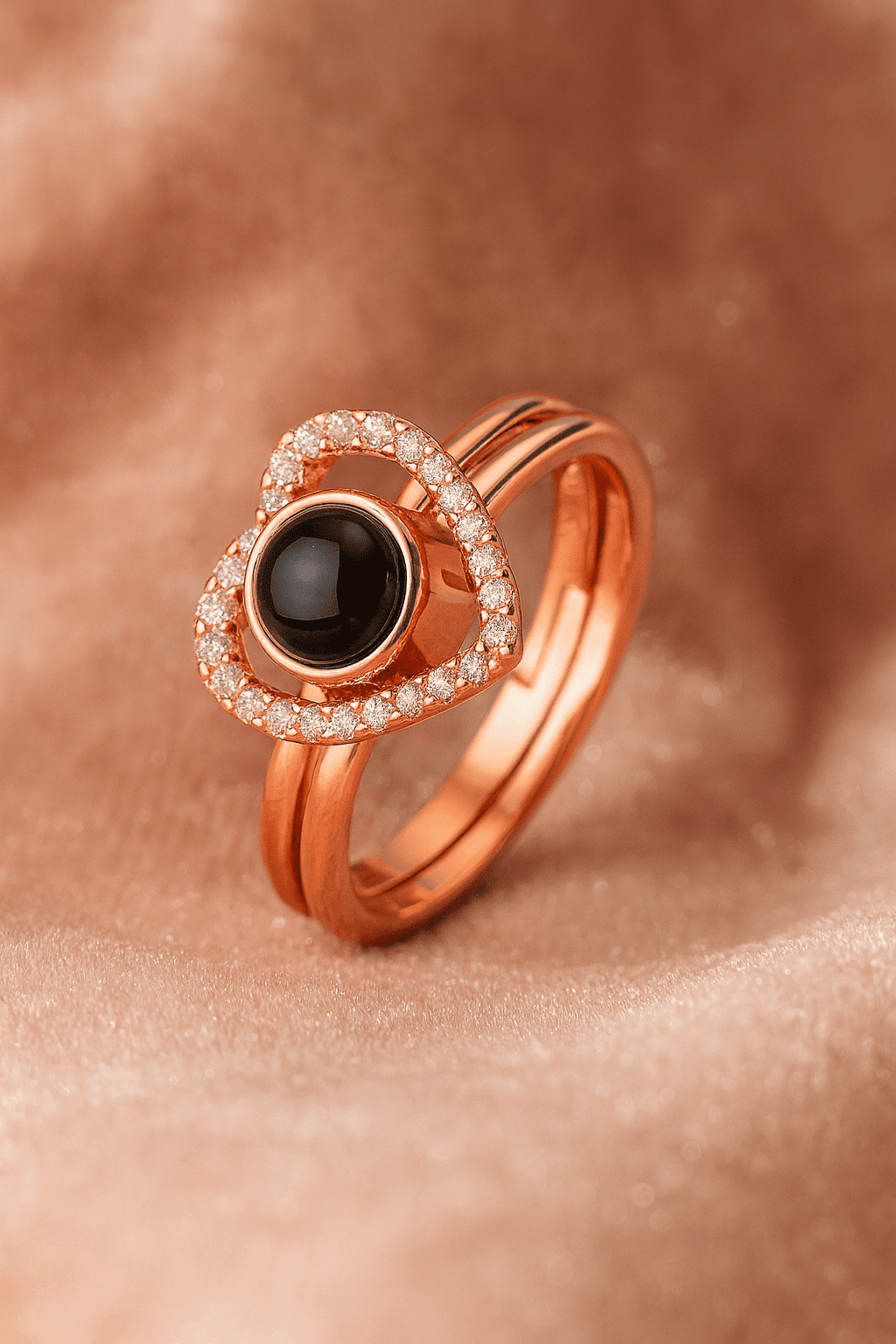 Custom Secret Heart Hidden Photo Ring - Hidden Forever