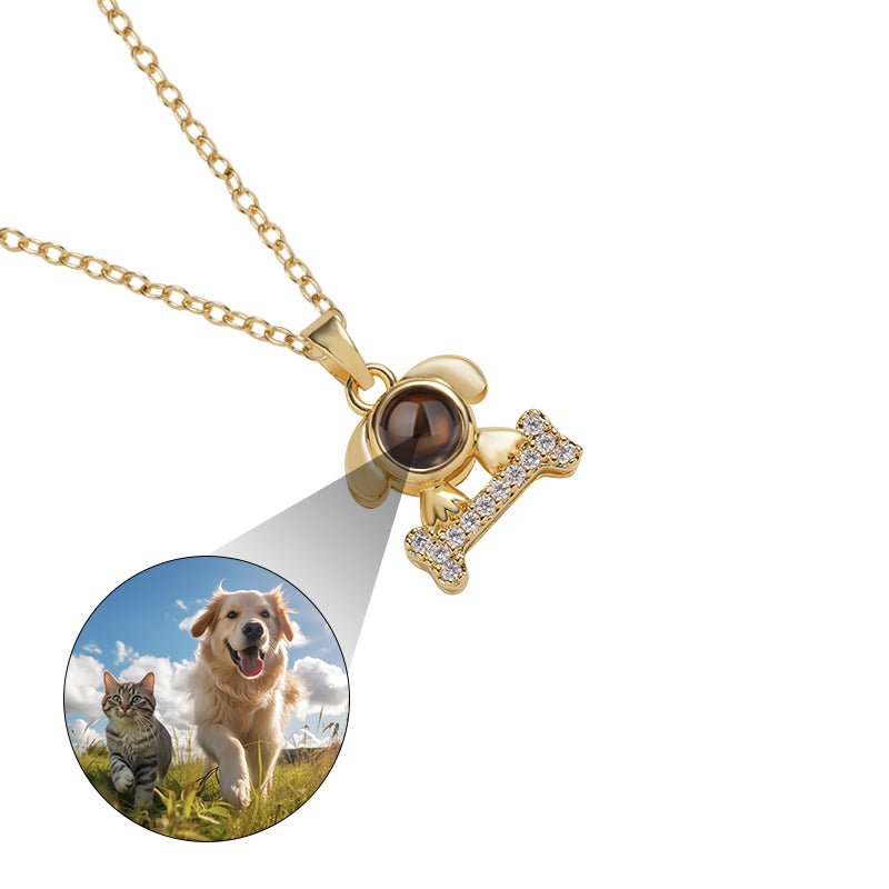 Custom Sparkling Pup Love Hidden Photo Necklace - Hidden Forever