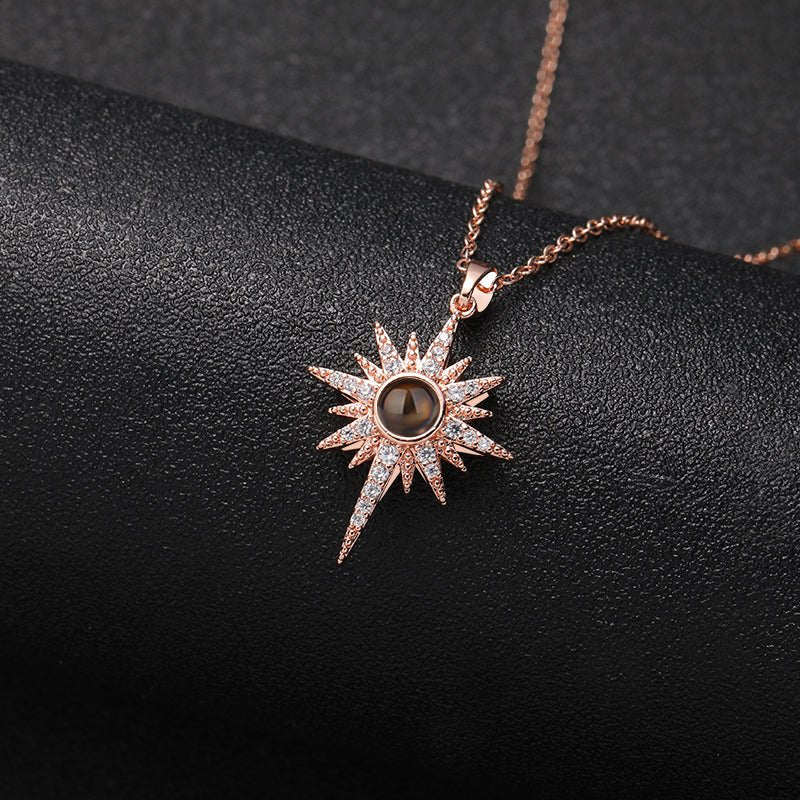 Custom Stellar Radiance Hidden Photo Necklace - Hidden Forever