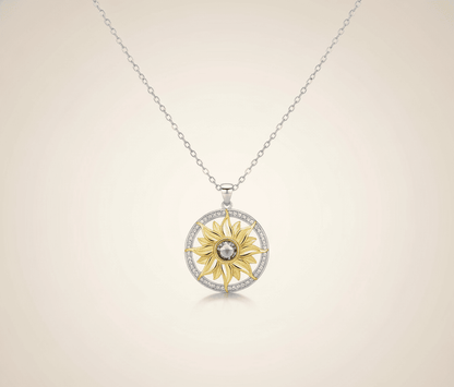 Custom Sterling Silver Sunflower Hidden Photo Necklace - Hidden Forever