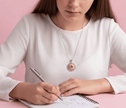 Custom Sterling Silver Sunflower Hidden Photo Necklace - Hidden Forever