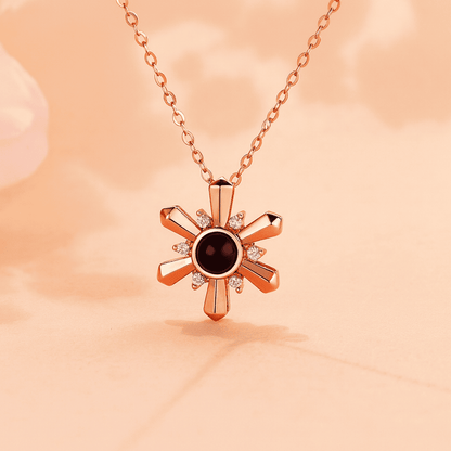 Custom Sun Rays Hidden Photo Necklace - Hidden Forever