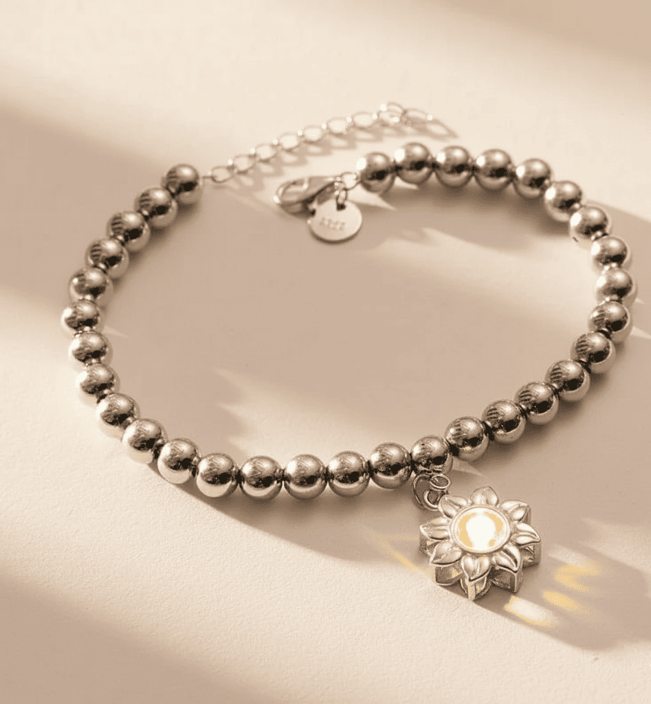 Custom Sunflower Hidden Photo Bracelet - Hidden Forever