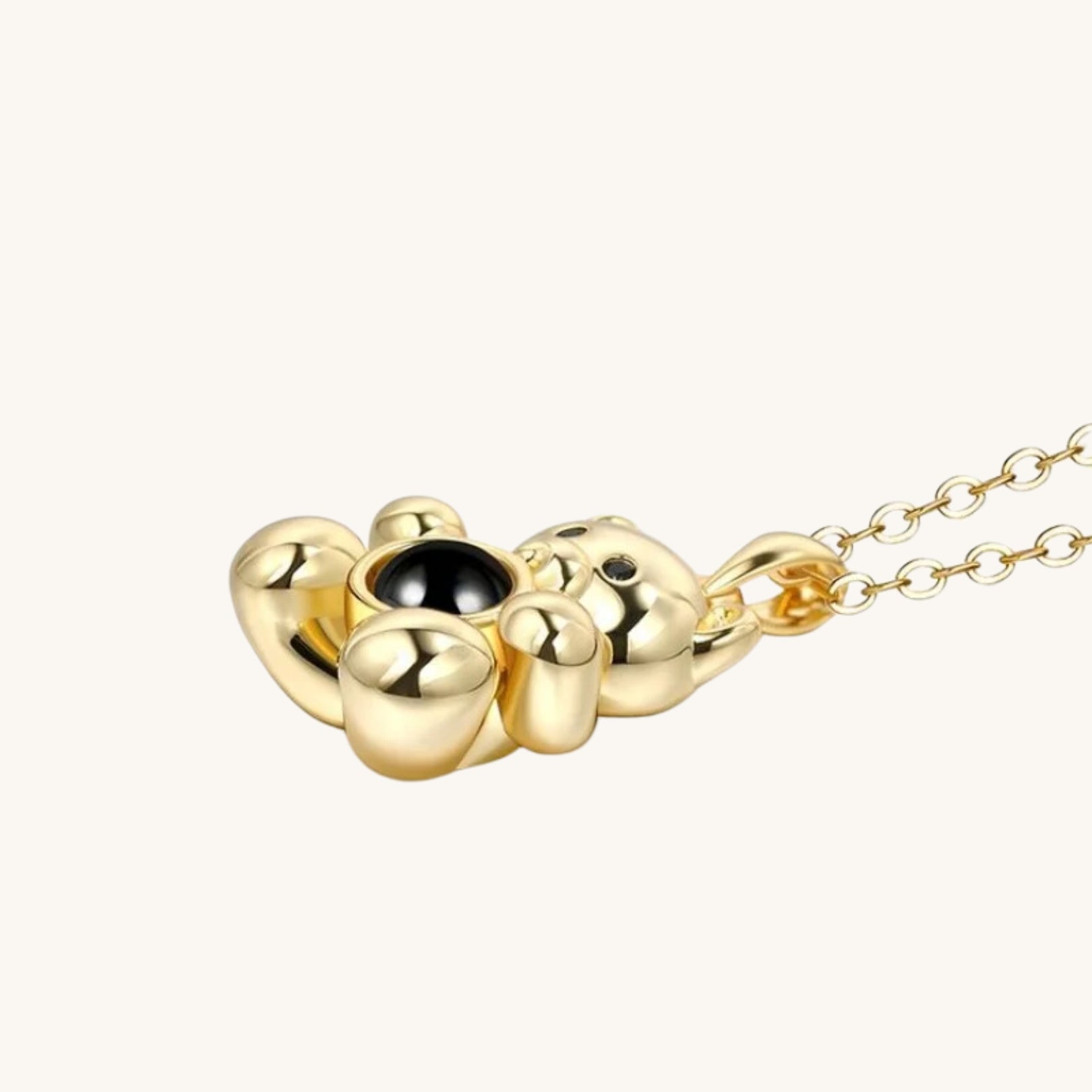 Custom Teddy Bear Hidden Photo Necklace - Hidden Forever