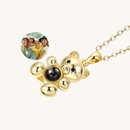 Custom Teddy Bear Hidden Photo Necklace - Hidden Forever