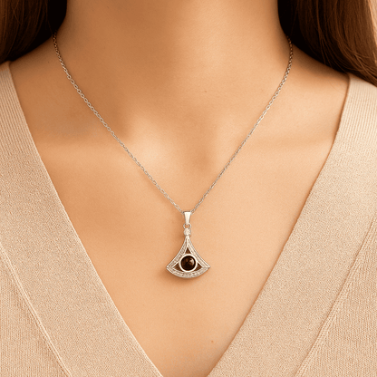 Custom Triangle Zircon Gem Hidden Photo Necklace - Hidden Forever