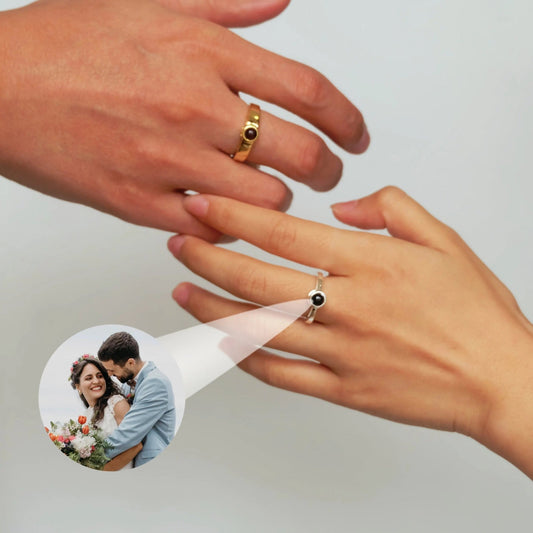 Custom Valentine Couple Hidden Photo Ring - Hidden Forever