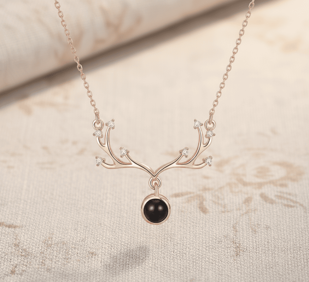 Custom Vine Zircon Gem Hidden Photo Necklace - Hidden Forever