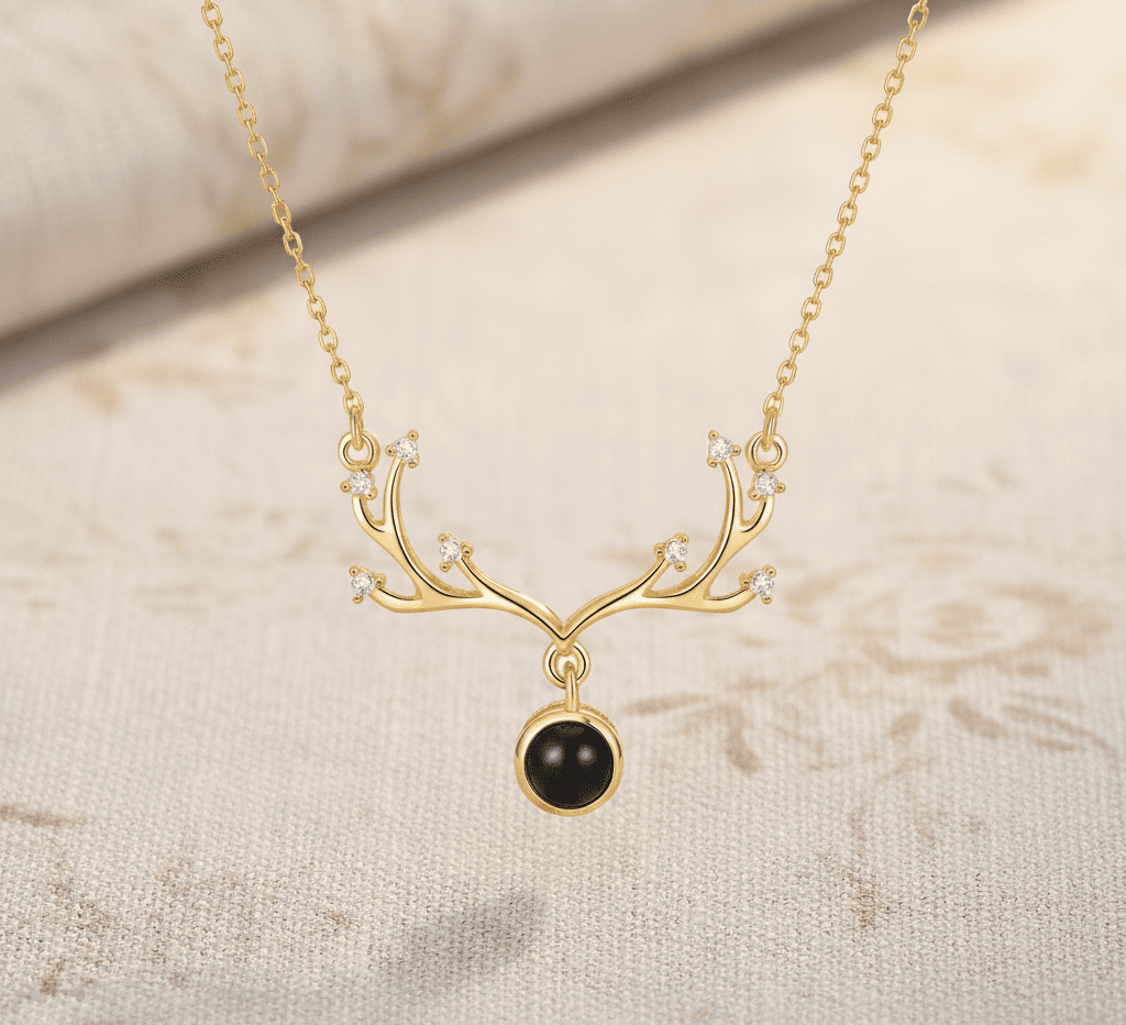 Custom Vine Zircon Gem Hidden Photo Necklace - Hidden Forever