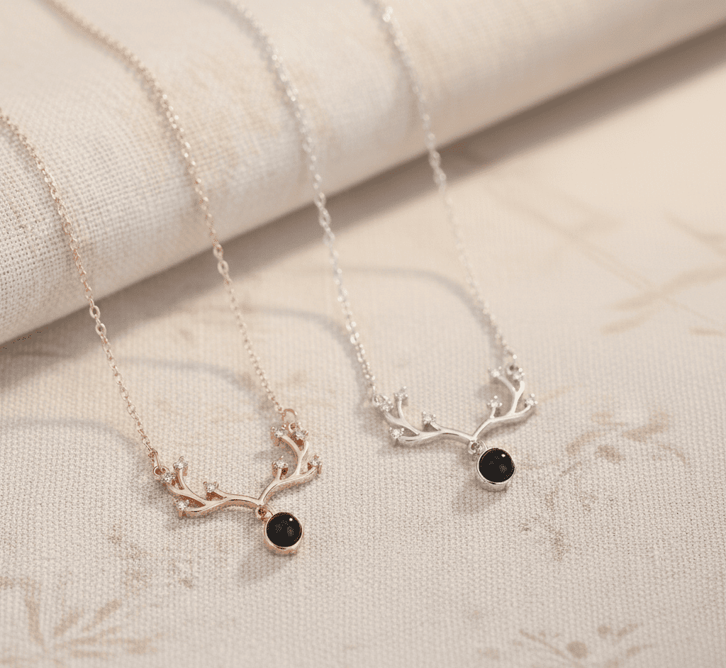 Custom Vine Zircon Gem Hidden Photo Necklace - Hidden Forever