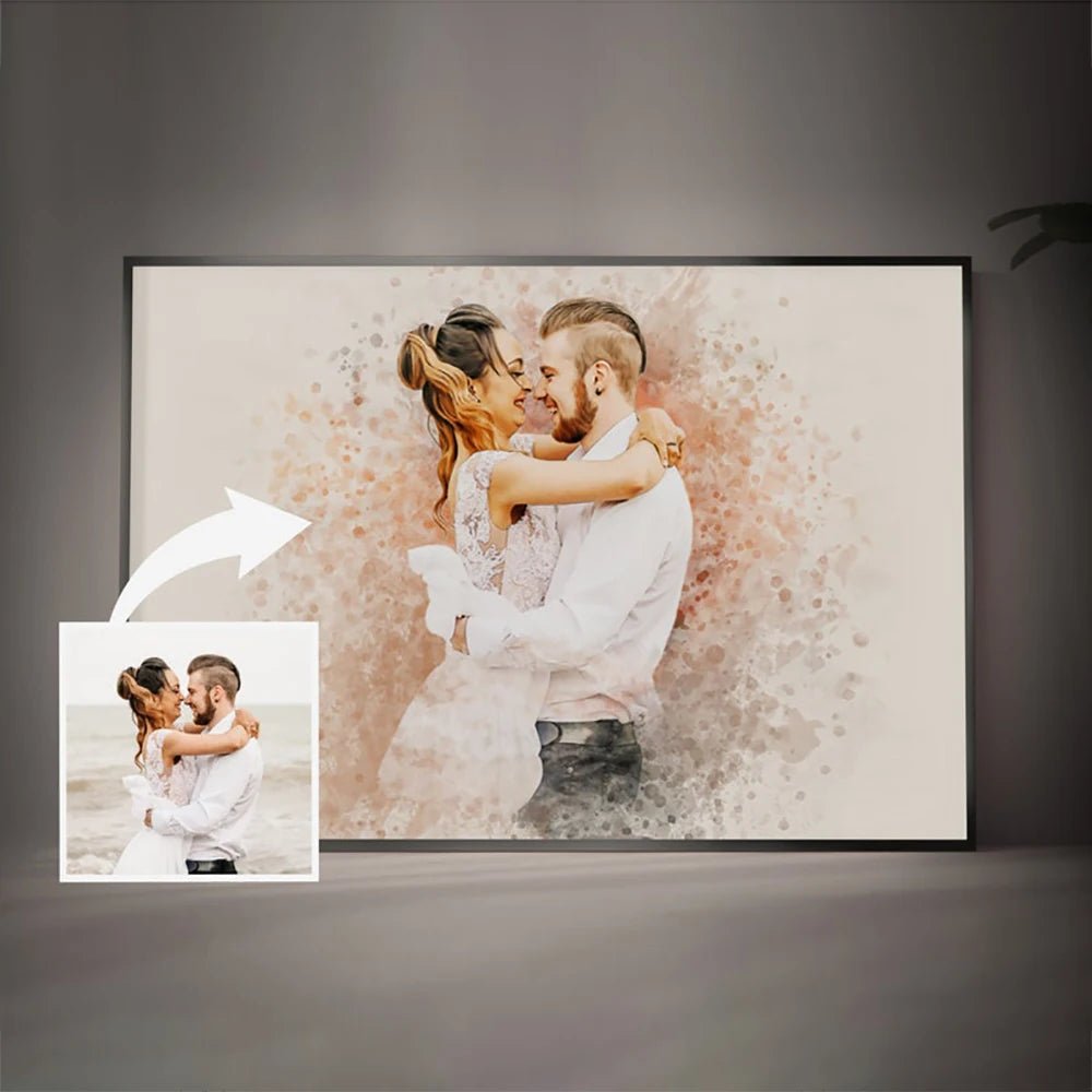 Custom Watercolor Wedding Painting from Photo - Hidden Forever