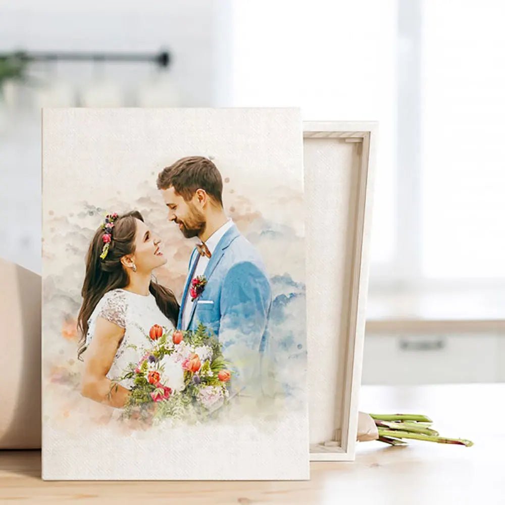 Custom Watercolor Wedding Painting from Photo - Hidden Forever