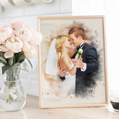 Custom Watercolor Wedding Painting from Photo - Hidden Forever