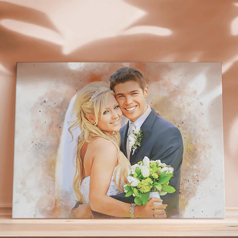 Custom Watercolor Wedding Painting from Photo - Hidden Forever