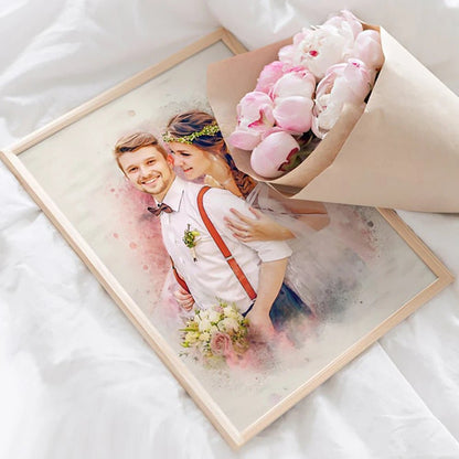 Custom Watercolor Wedding Painting from Photo - Hidden Forever