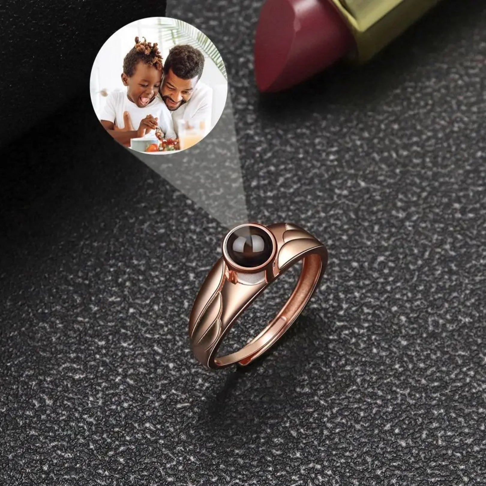 Hidden Photo Rings Picture Ring Set — Wings of Memory Photo – Hidden Forever