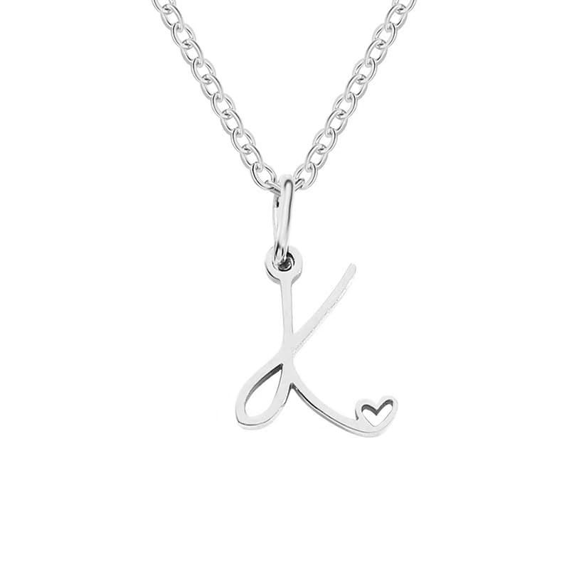Customise Initial Letter Pendant Heart Necklace - Hidden Forever
