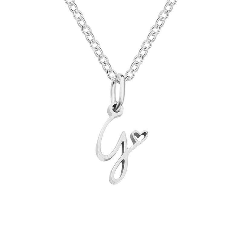 Customise Initial Letter Pendant Heart Necklace - Hidden Forever