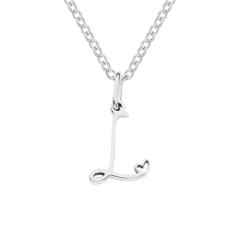 Customise Initial Letter Pendant Heart Necklace - Hidden Forever
