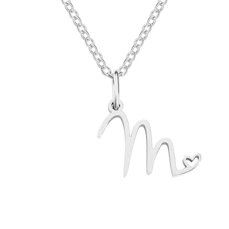Customise Initial Letter Pendant Heart Necklace - Hidden Forever