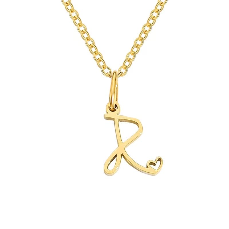 Customise Initial Letter Pendant Heart Necklace - Hidden Forever