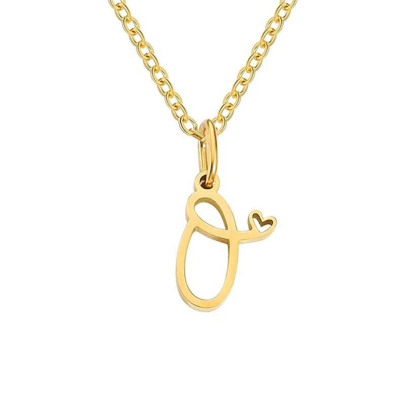 Customise Initial Letter Pendant Heart Necklace - Hidden Forever