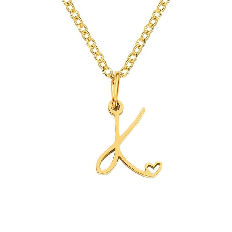 Customise Initial Letter Pendant Heart Necklace - Hidden Forever