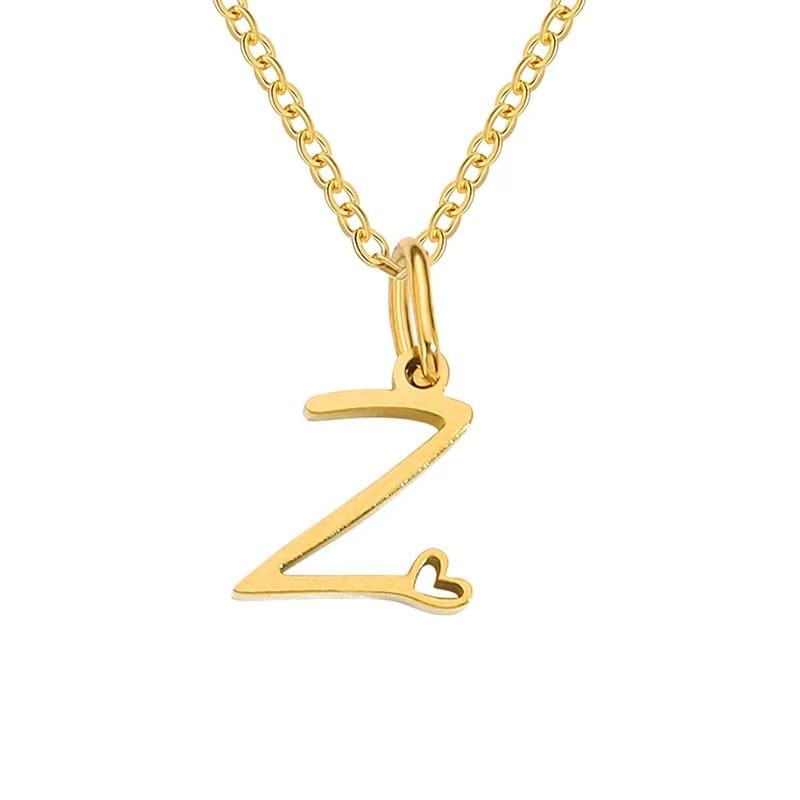 Customise Initial Letter Pendant Heart Necklace - Hidden Forever